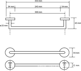Полотенцедержатель 350мм, (цв.черный матовый),  ZZ Bemeta Dark 104204010