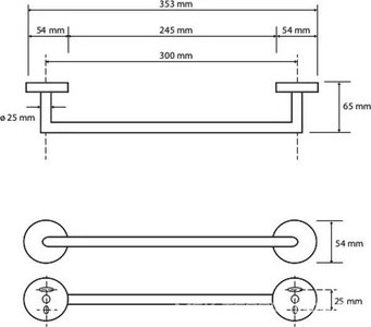 Полотенцедержатель 350мм, (цв.черный матовый),  ZZ Bemeta Dark 104204010