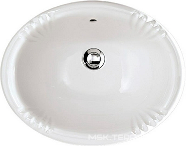 Раковина 490х390мм, встраиваемая сверху с переливом, (без отв. д/смесит.),  KL Devon & Devon Victorian IBLIVIC