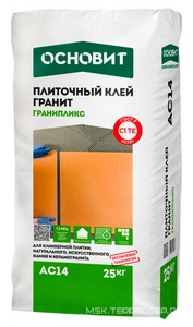 Плиточный клей гранит ОСНОВИТ ГРАНИПЛИКС АС14 (С1ТЕ) , 25 кг. Основит ГРАНИПЛИКС AC14 76052