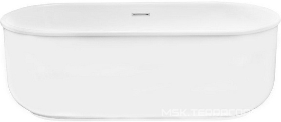 Ванна 1700x800xh600мм, акрил, отдельностоящая, слив-перелив цв.хром в комплекте, BelBagno ZZ