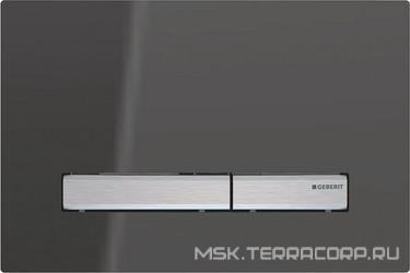 Клавиша двойного смыва, (сплав цинка, панель зеркальное дымчатое стекло, клавиши мет.цв.хром), Sigma 50 ZZ