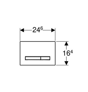 Клавиша двойного смыва, (сплав цинка, панель зеркальное дымчатое стекло, клавиши мет.цв.хром),  ZZ Geberit Sigma 50 115.788.SD.2