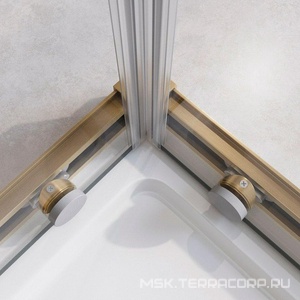 Душевой уголок 800х800хh2000мм, квадратн., 2 сдвижные дверцы с 2-мя неподв. сегм. (стекло прозрачное 8 мм, фурнит. цв.браш.золото), Relax ZZ Cezares relax RELAX-304-A-2-80-C-BORO