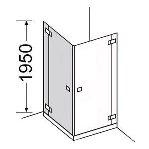 Дверь расп., для боков.стенки, "Левая", (100хh191см, неподвижн. сегм. 17см, стекло 6мм, GL прозр. c покрыт. High Glass, фурн. 05 bril, хром)  ZZ Provex E-Lite 0005 ET 05 GL L HG