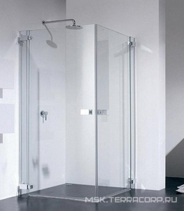 Дверь расп., для боков.стенки, "Левая", (100хh191см, неподвижн. сегм. 17см, стекло 6мм, GL прозр. c покрыт. High Glass, фурн. 05 bril, хром)  ZZ Provex E-Lite 0005 ET 05 GL L HG