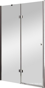 Душевая дверь 1000x1950 мм, распаш. дверь, с неподв.стенкой (стекло прозр. 6мм, фурн/хром),  ZZ Cezares Verona VERONA-W-B-12-100-C-Cr