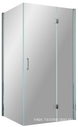 Душевое ограждение AFP-Fis, 100x100x1900 мм, профиль матовый хром, стекло сатин, БЕЗ поддона ZZ