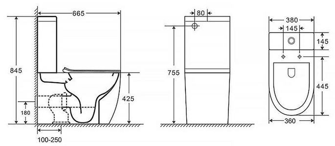 Унитаз приставной, безободковый с сиденьем микролифт в компл., система смыва Tornado, белый ZZ Azario Grado AZ-2141D-UQ1