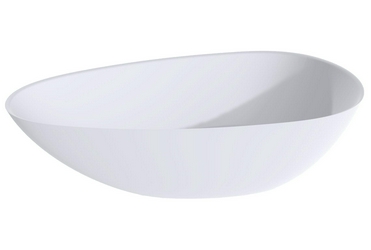 Ванна 1720х827хh622мм, отдельностоящая, литой природн. камень Sapirit, матовая цв.белый, нажимной слив камень в цвет ванны, Paola 172 XX