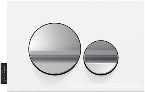 Клавиша двойного смыва для инсталляции, цвет /рамка белый мат, кнопки хром глянец ZZ Jacob Delafon Универсал E20859-CP-MWH