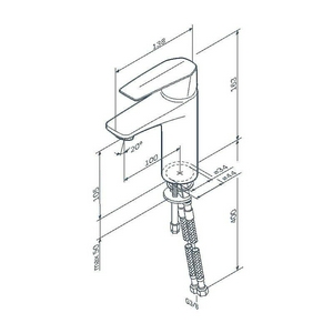 Смеситель для раковины , БЕЗ донного клапана, цв.хром AMPM Gem F90A02100