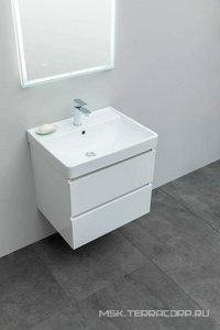 Тумба подвесная  70 см с 2 выдвижных ящиками, без раковины арт.301804, цвет белый Aquanet Вега 308333