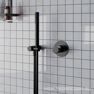 Смеситель для душа, встраиваемый в стену, (цв.черный матовый PVD),  ZZ Paini Cox Grip 7GPZ690