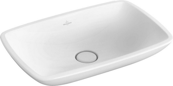 Раковина 585х380мм, для устан. на столешницу, с переливом, керам.пробка,металл.стержень д/пробки,креп,шаблон в комп,(цв.01 white), ZZ Villeroy & Boch Loop & Friends 51540001