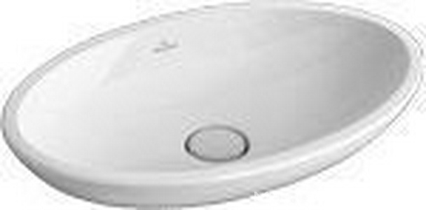 Раковина 630х430мм, для устан. на столешницу, с переливом, керам.пробка,металл.стержень д/пробки,креп,шаблон в комп,(цв.R2 star white cer+)Loop & FrZZ Villeroy & Boch Loop & Friends 515110R2