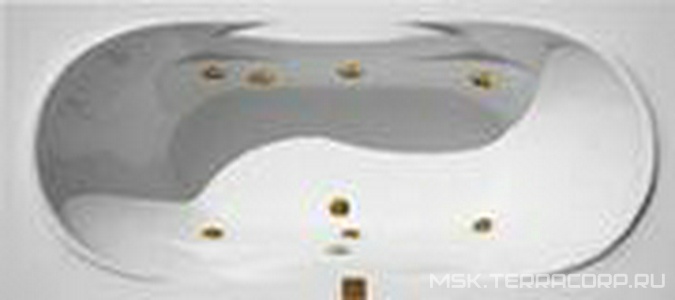 Ванна с гидромассажем 6 форс., 180х80х63см, на раме, фронтальная панель, слив/перелив в компл., (фурнит. цв. золото),  ZZ Thermolux Demetra DEMETRA 180х80 г/м пневмо ЗОЛОТО