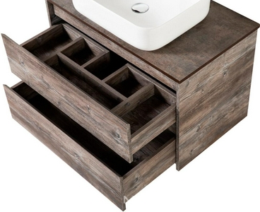 База под раковину подвесная с двумя выкатными ящиками, 1010х460хh515мм, без раковины, (цв.Pino Pasadena),  ZZ BelBagno Kraft KRAFT-1000-2C-SO-PP