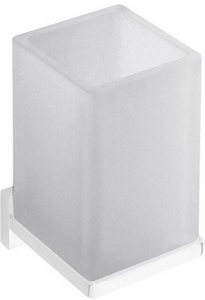 Стакан настенный, (стекло матовое/держат.белый матовый),  ZZ Colombo Look B1602.BM