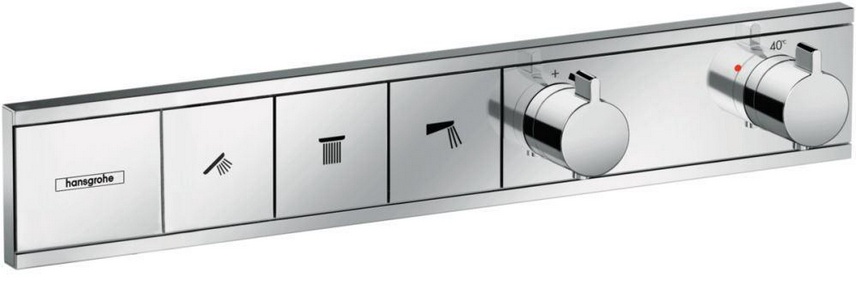 Смеситель-термостат для душа, встр.в стену на 3 потребителя, (внешняя часть БЕЗ скрытой части арт. 15311180), (цв.хром), HG  ZZ Hansgrohe RainSelect 15381000