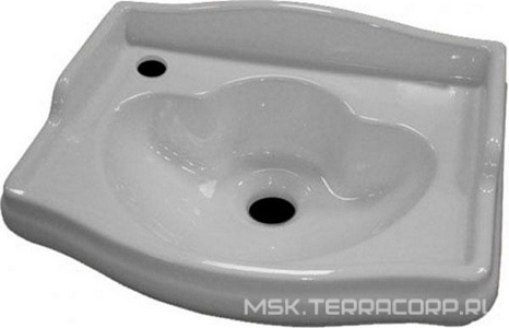 Раковина 41х32см, с 1 отв.д/смесит., выбитым вручную слева SX, без перелива, (без крепл.),  ZZ Kerasan Retro 103301*1 sx