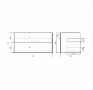 Тумба подвесная "FUJI -100", цвет белый, без раковины "DEEP-100" Mirsant Fuji УТ000043899