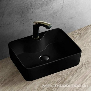 Раковина накладная 475х365хh130мм, без отверстия для смесителя, без перелива, (цв.черный матовый), Vincea ZZ Vincea Раковины VBS-127MB