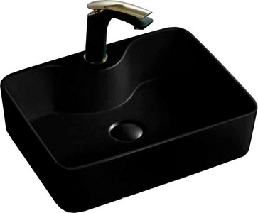 Раковина накладная 475х365хh130мм, без отверстия для смесителя, без перелива, (цв.черный матовый), Vincea ZZ Vincea Раковины VBS-127MB