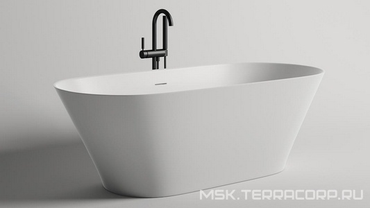 Ванна 1800х800хh595мм, отдельност., литой камень S-Sense, глянцевый, донный клапан Up&Down цв.белый в компл.,  ZZ Salini Mona 102911G