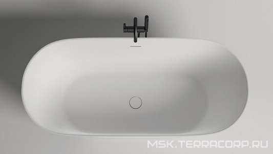 Ванна 1800х800хh595мм, отдельност., литой камень S-Sense, глянцевый, донный клапан Up&Down цв.белый в компл.,  ZZ Salini Mona 102911G