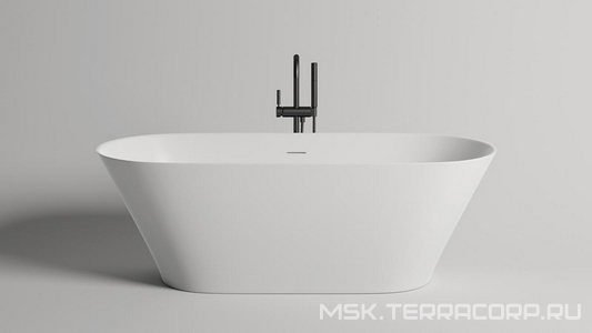 Ванна 1800х800хh595мм, отдельност., литой камень S-Sense, глянцевый, донный клапан Up&Down цв.белый в компл.,  ZZ Salini Mona 102911G