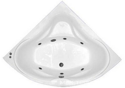 Ванна 150х150хh58,5(49)см, гидромас., массаж/спины СЛЕВА, слив/перелив в компл., БЕЗ панели, (ВСЯ ФУРНИТУРА ЦВ. БРОНЗА),  Thermolux Galateya GALATEYA 150х150 г/м/ мас/спины/ БРОНЗА