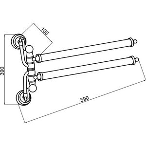 Держатель для полотенца двойной, цв. брашированная бронза, ZZ Boheme Medici 10616