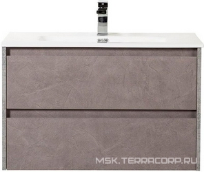 База под раковину подвесная с двумя выкатными ящиками, 810х460х515мм, без раковины, (цв.Pietra Grigio), Kraft ZZ