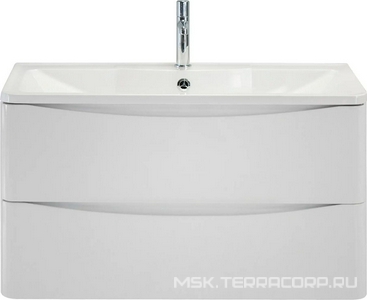 База под раковину подвесная с двумя выкатными ящиками, 1000x455x525мм, без раковины, (цв.Bianco Lucido), Acqua ZZ BelBagno ACQUA ACQUA-1000-2C-SO-BL