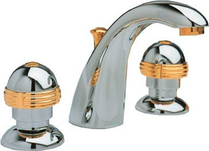 Смеситель для раковины на 3отв., с д/к, (цв.хом/золото),   ZZ 3M Okay 3416 CD