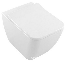 Унитаз приставной Villeroy & Boch Venticello 4613R0R1 безободковый, Ceramicplus| 56x37x40