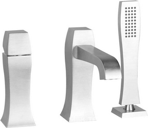 Смеситель для ванны встраив. в борт на 3 отв., с душевой лейкой, шлангом 1,5м (цв. хром) Mimi ZZ