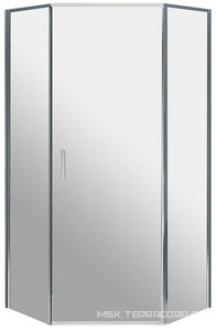 Душевой уголок 1000х1000хh1950мм, 5-ти угольный, распашная дверь с 2 неподв.сегментами, правая/левая, (стекло прозр.5мм, фурнит. цв.хром),  ZZ BelBagno Uno-195 UNO-195-P-1-100-C-Cr