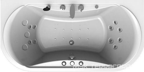 Акриловая ванна Radomir "ТИТАН-ЛОНГ", 2000х1000, каркас, фронт. панель, слив-перелив полуавтомат (хром, с сифоном) в компл, ZZ