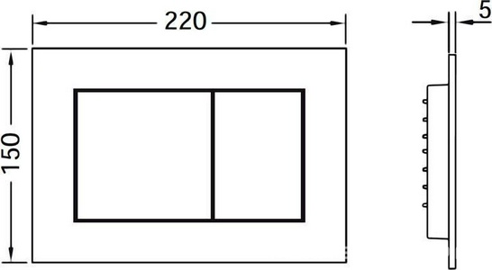 Панель смыва с двумя клавишами, (пластик цв. хром матовый),  ZZ Tece TECEnow 9240402