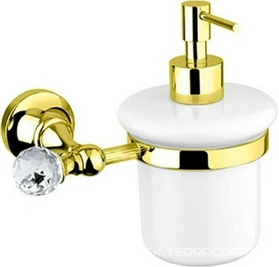 Дозатор настенный керамический, (цв.золото, Swarovski),  ZZ Cezares Olimp OLIMP-SOI-03/24-Sw