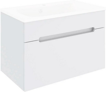 Тумба подвесная 80 см, без раковины, 1 выдвижной ящик,  цвет белый ZZ Aqua de Marco OLIVIA 2080COLI/H