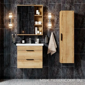 Тумба подвесная для комплекта Onika  60.13 дуб галифакс БЕЗ раковины Kirovit Фостер 60  (светлое дерево), ZZ Onika Легран 106117 / к.т.437130