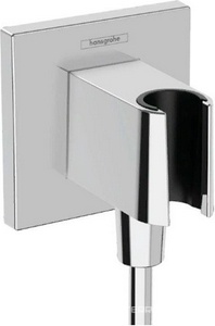 Держатель для лейки ручного душа, совмещенный со шланговым подсоединением 1/2, (цв.хром), FixFit S ZZ Hansgrohe Fixfit 26889000