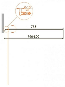 Шторка на ванну 800хh1400мм, поворотная, Правая / Левая, (стекло прозрачное 4мм, профиль цв.серый), Relax ZZ Cezares relax RELAX-V-1-80/140-C-Bi
