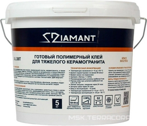 Готовый полимерный клей  д/тяжелого керамогр. "DIAMANT STAR"  LVL,300Т  5кг ZZ