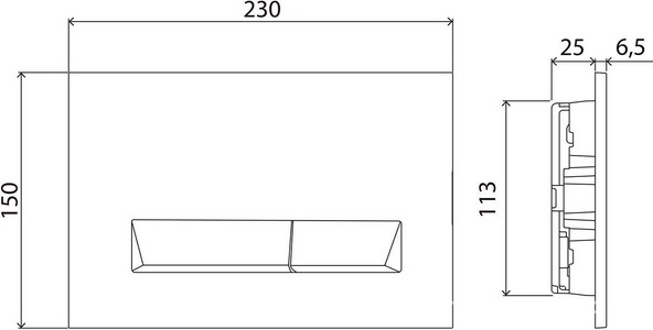 Кнопка двойного смыва, для инсталляции д/унитаза, (цв.черный матовый Tocco Morbido), BelBagno MARMI ZZ BelBagno Универсал BB012-MR-NERO.M
