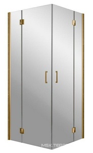 Душевое ограждение угловое квадратное, двери распашные  LUX 100 05 01 профиль бронза  стекло прозрачное, ZZ Vegas Glass AFA AFA LUX 100 05 01