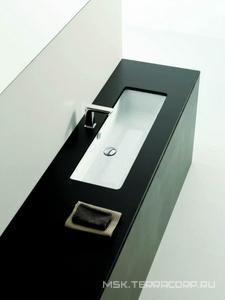 Раковина встраиваемая в столешницу снизу, прямоугольная 900х330мм, без отв. д/смесит., с переливом, без компл.крепл.арт.ACA001, (цв. белый), Gea ZZ ArtСeram gea GEL002 01; 00